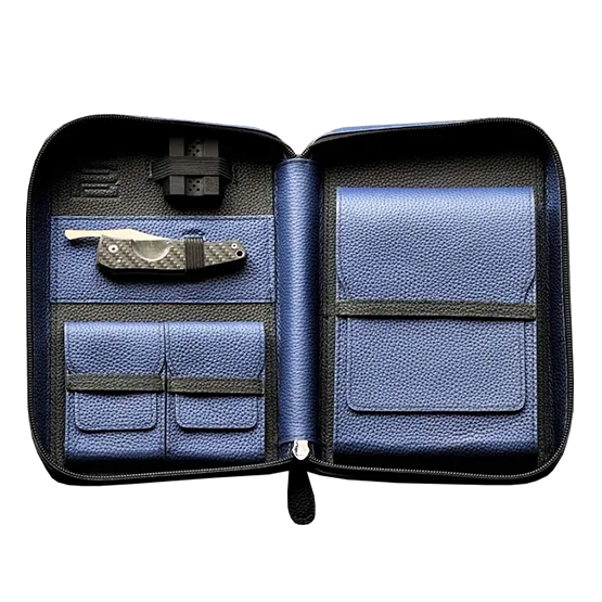 Project Carbon Swat Blue Leather Travel Case - 5 Cigars - Image 2