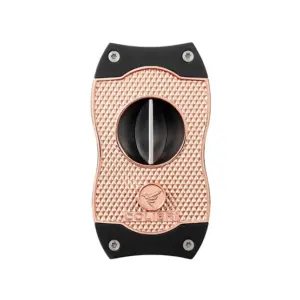 Colibri Diamond V Cut Cigar Cutter - Rose and Black