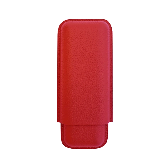 VSB Red Leather Cigar Case - 2 Robusto - Image 3