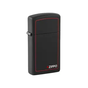 Zippo Black Matte with Red Border Soft Flame Lighter